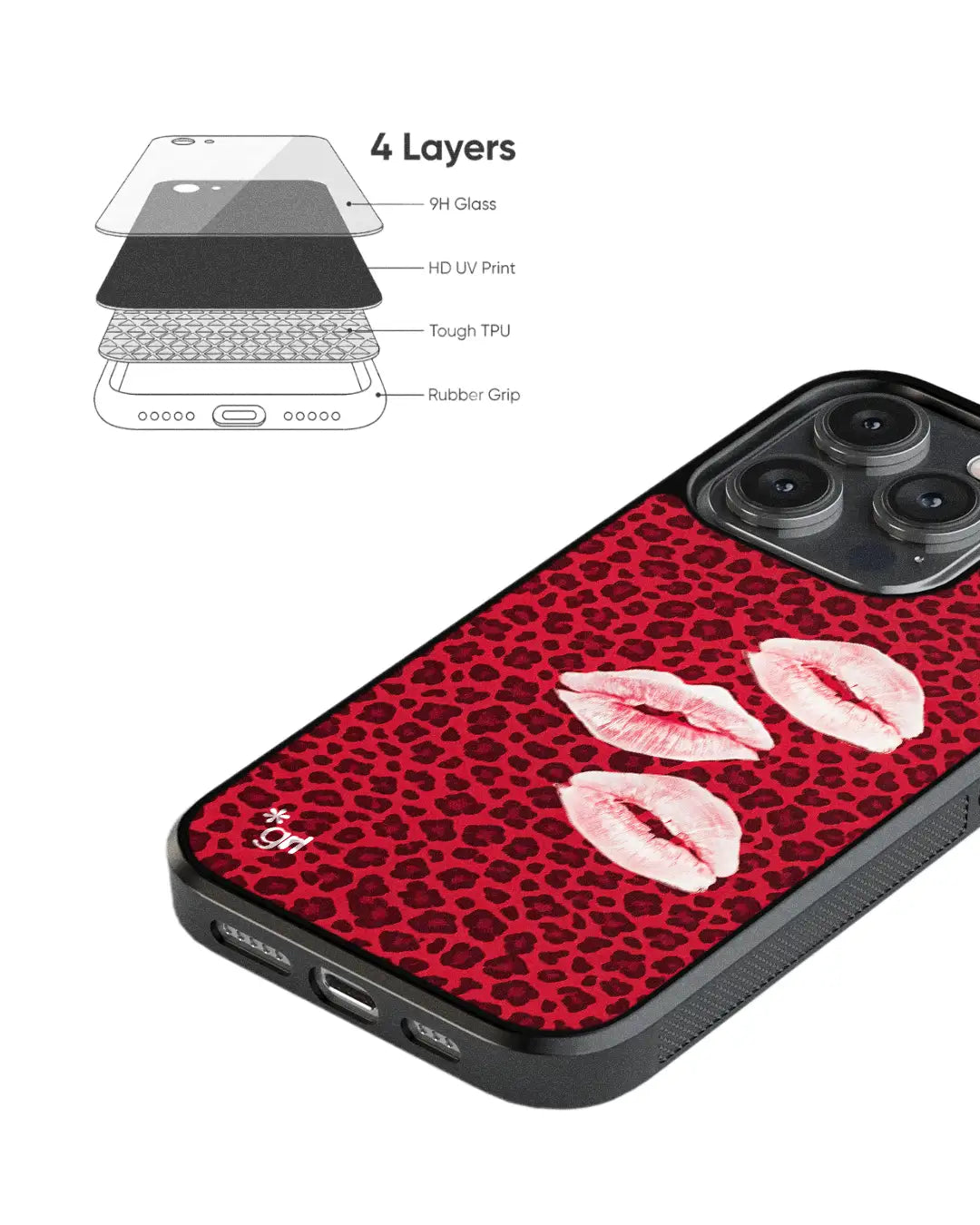 LE BAISER Red 3 BLACK GLASS
